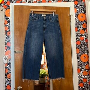 Gap 30 wide leg high rise jeans frayed hem